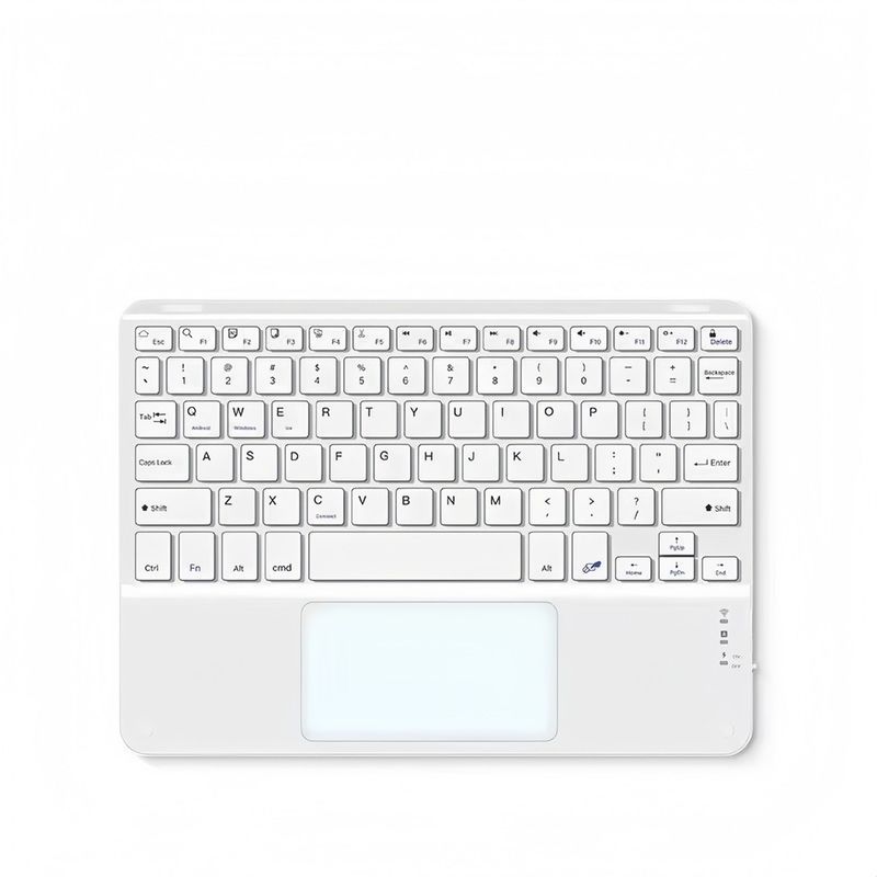 Evrensel Kablosuz Şarj Edilebilir Dokunmatik Klavye, Android Windows iOS Tablet için Kare Tuş Takımı Bluetooth Klavye Dokunmatik Yüzey_voghion.com