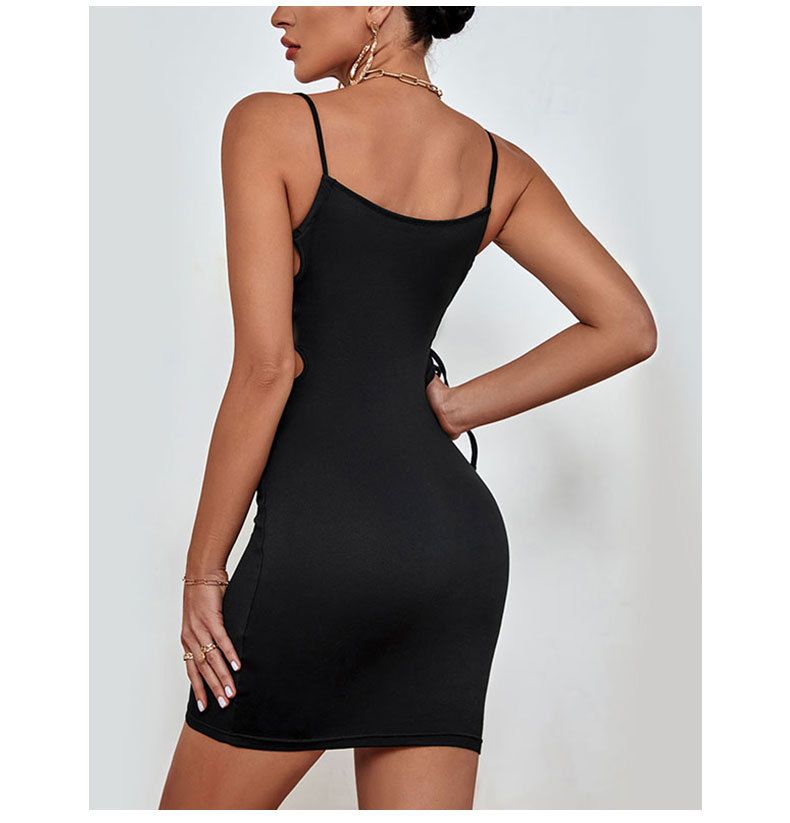 New Sexy Slip Black Sleeveless Dress For Women Summer_voghion.com