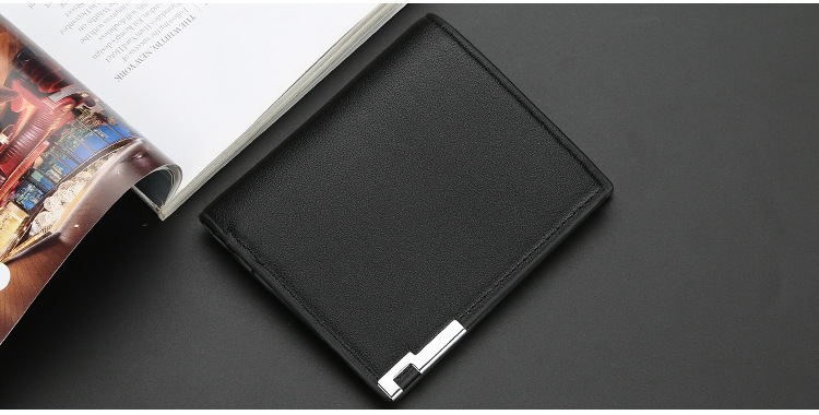 baellerry men's short wallet Korean thin iron edge multi-card wallet horizontal and vertical card bag_voghion.com