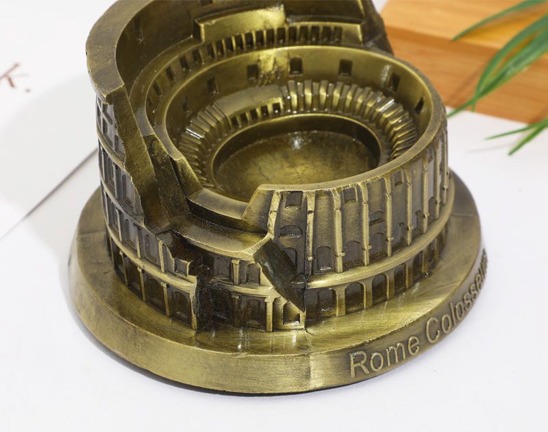 Neie Kolosseum Modell Metall Bastelen Aschenbecher Modell Landschaftlech Touristen Souveniren Kreativ Ornamenter_voghion.com