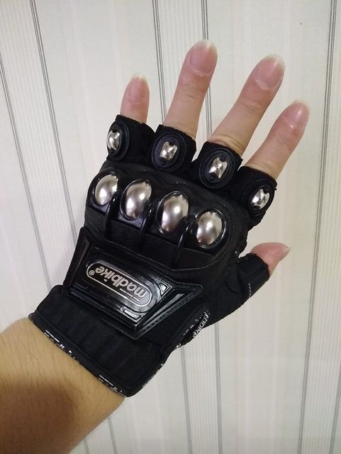 Tactische handschoenen Staal Veiligheid Outdoor Cyclus Uitrusting Messing Knuckle Motorfiets Powersports Racefiets Zelfverdediging Voor_voghion.com