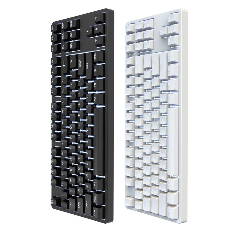 Hot Sale 87 Keys Wired Mechanical Game Keyboard Red Shaft Esports Office Removable Plug Shaft 20+ White Light Spot_voghion.com