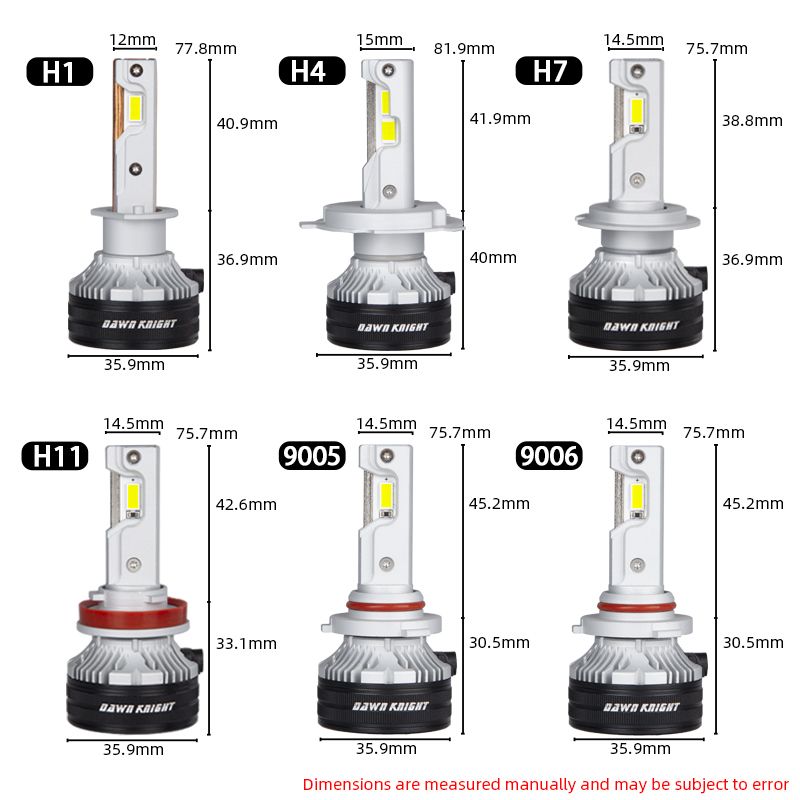 DAWNKNIGHT K7C 4300K H7 H4 H11 Lampada 3 Luci a Tubo di Rame per Auto H1 HB3 9005 HB4 9006 Lampadina per Fari a LED 12V_voghion.com