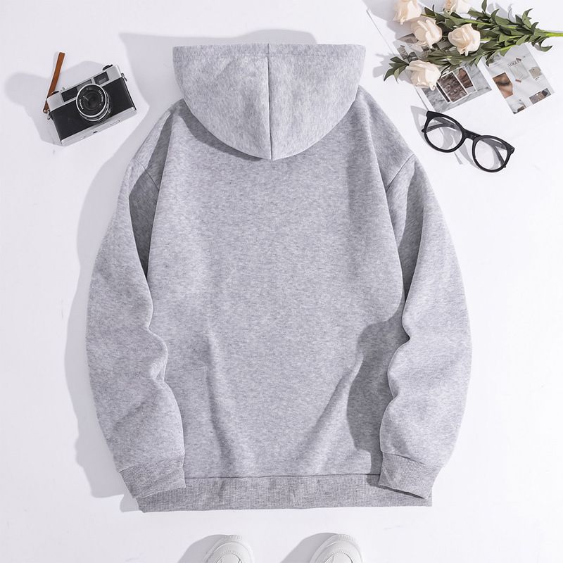 Herrenbekleidung Sweatshirt Forever Blessed mit Kapuze und aufgedrucktem Rückenkragen sowie Samt-Sweatshirt_voghion.com