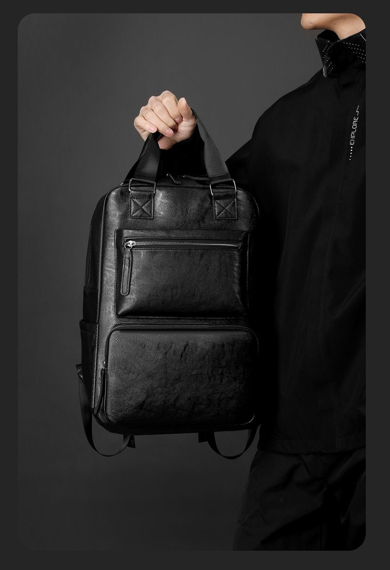 Retro Men's High-end Business Backpack, Large Capacity Trendy Outdoor Travel Bag, Commuting Computer Backpack_voghion.com