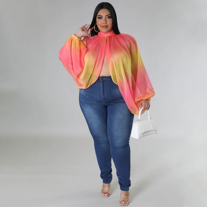 Damen-Oberteil in Übergröße, Übergröße, Damenbekleidung, Rundhalsausschnitt, offener Rücken, Chiffon-Schnüroberteil für Damen_voghion.com