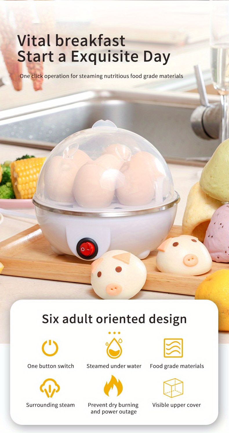 RYYD Smart Egg Cooker - Auto Shut Off|Compact 1-Person|CE Certified_voghion.com