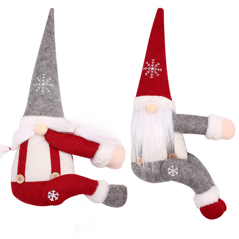 Neue Weihnachtsdekorationsprodukte, Schneeflockenhut, Wald, alter Mann, seitlicher Umarmungsvorhang, Knopf, Türbehang, Türvorhang, Vorhangbehang_voghion.com