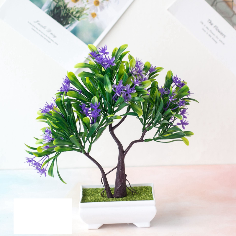 Simulation plant potted indoor green plant small bonsai hyacinth desktop artificial flower decoration home decoration ornaments_voghion.com