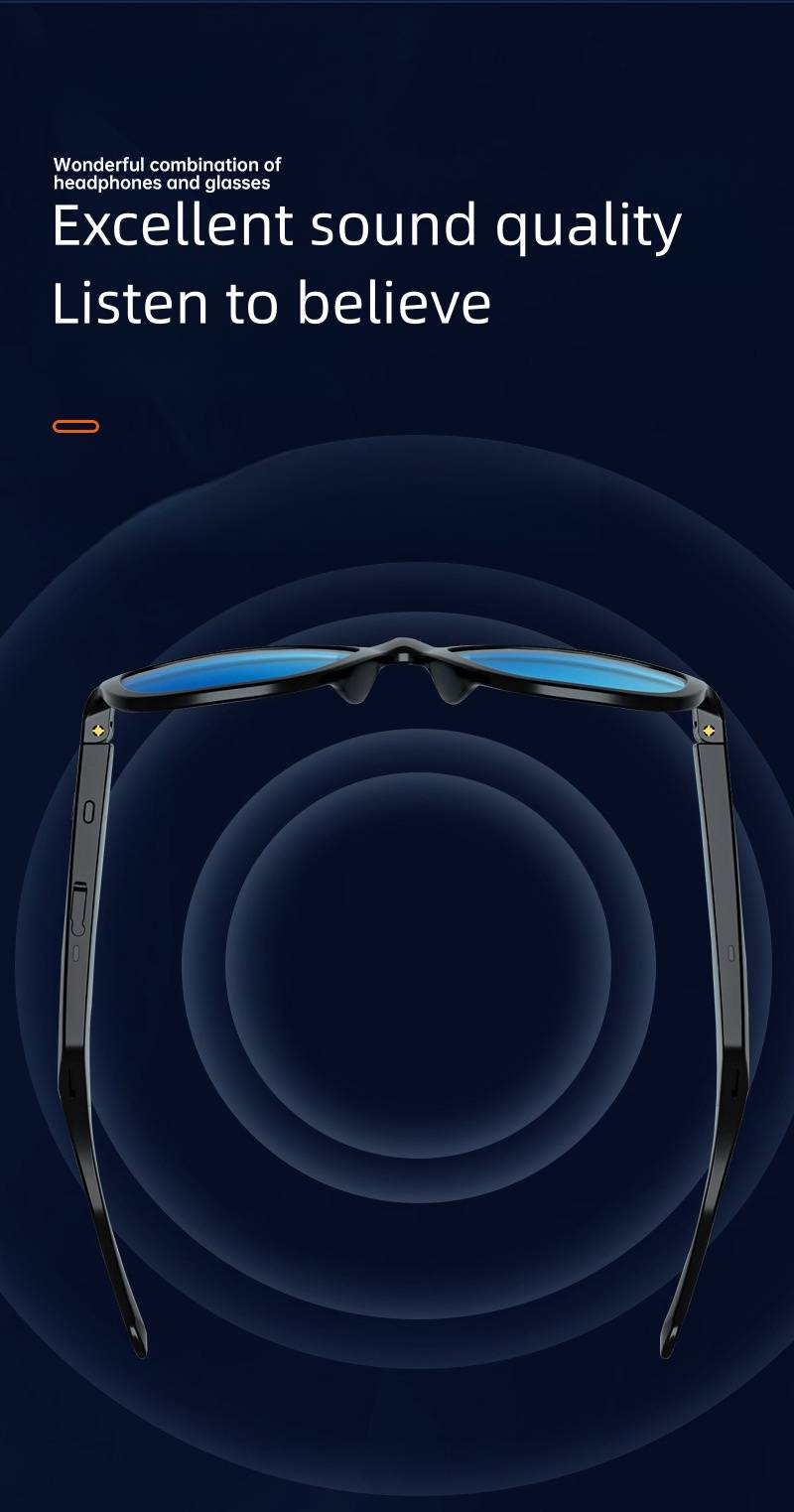 Bluetooth Brëller Headset 5.0 Kopfhörer In-Ear Stereo Hörbrëller drahtlose Sports Sonnebrëller grenziwwerschreidend RC_voghion.com