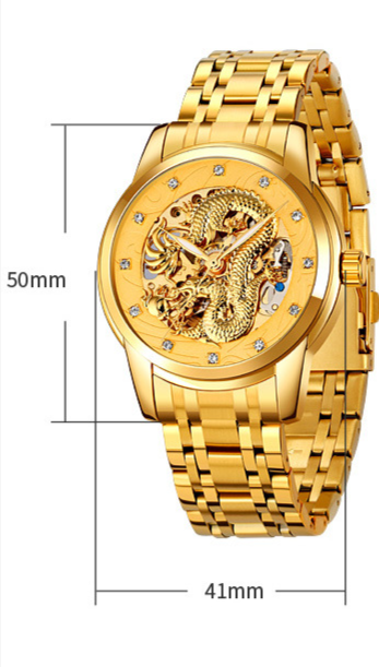 Fashion Hollowed-out Men's Mechanical Watch Automatic Movement Waterproof Steel Belt Business Mechanical Watch Men_voghion.com