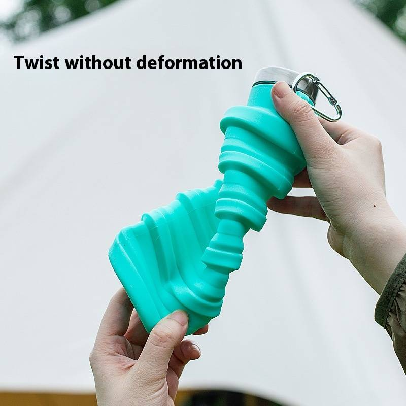 Borraccia pieghevole a forma di cuore da 500 ml - Tazza da viaggio in silicone a prova di perdite per palestra all'aperto ed escursionismo, borraccia sportiva pieghevole portatile_voghion.com