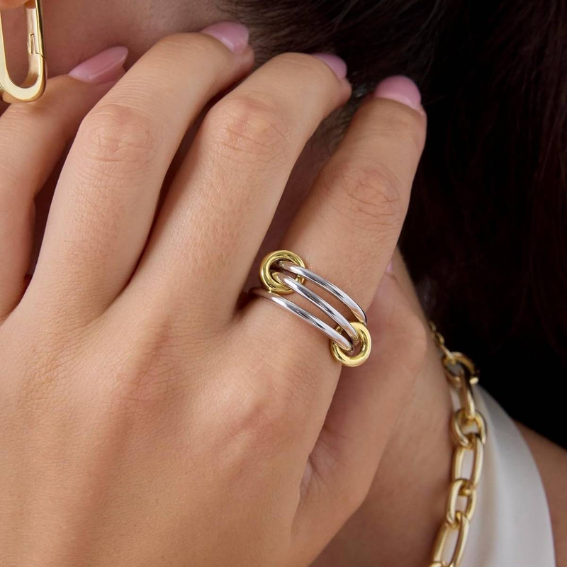 Women's Jewelry Interlocking Stacking Ring Copper Material Seamless Smooth Ring_voghion.com
