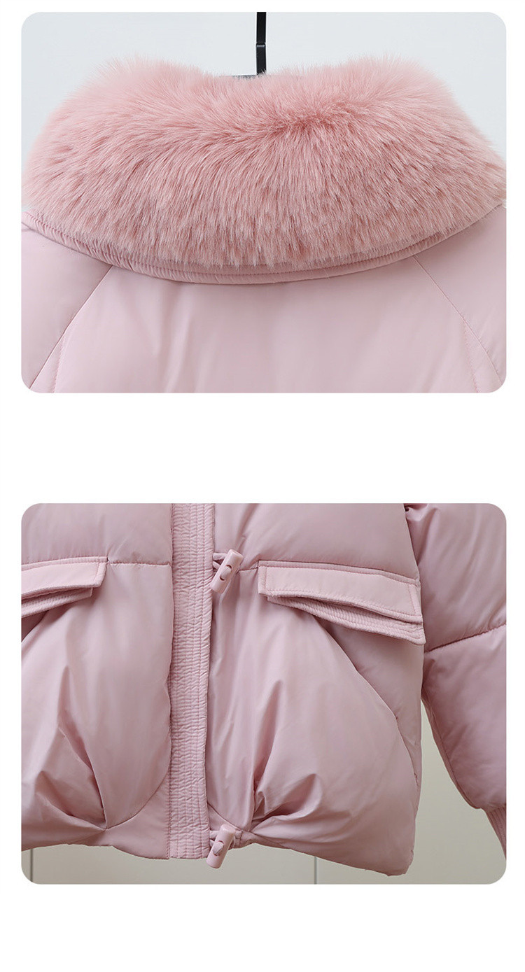 Damen Kurze Pufferjacke Winter Modischer Steppmantel Mit Kunstpelzkragen Für Kleine Größen_voghion.com