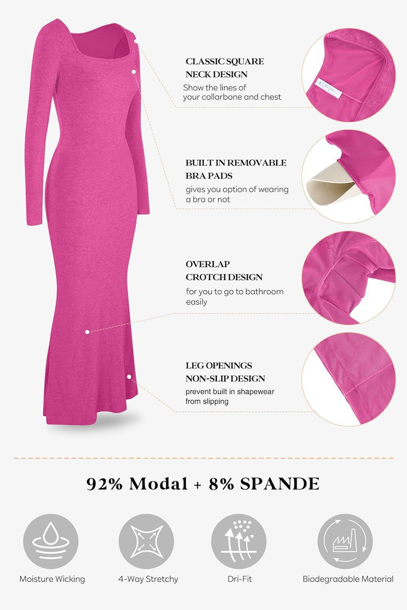 Roupa íntima e roupa de dormir Body modelador com modelador de cintura embutido e controle de barriga Vestido camiseta sem costura para uso diário P/M/G/GG/XGG/XXXL_voghion.com