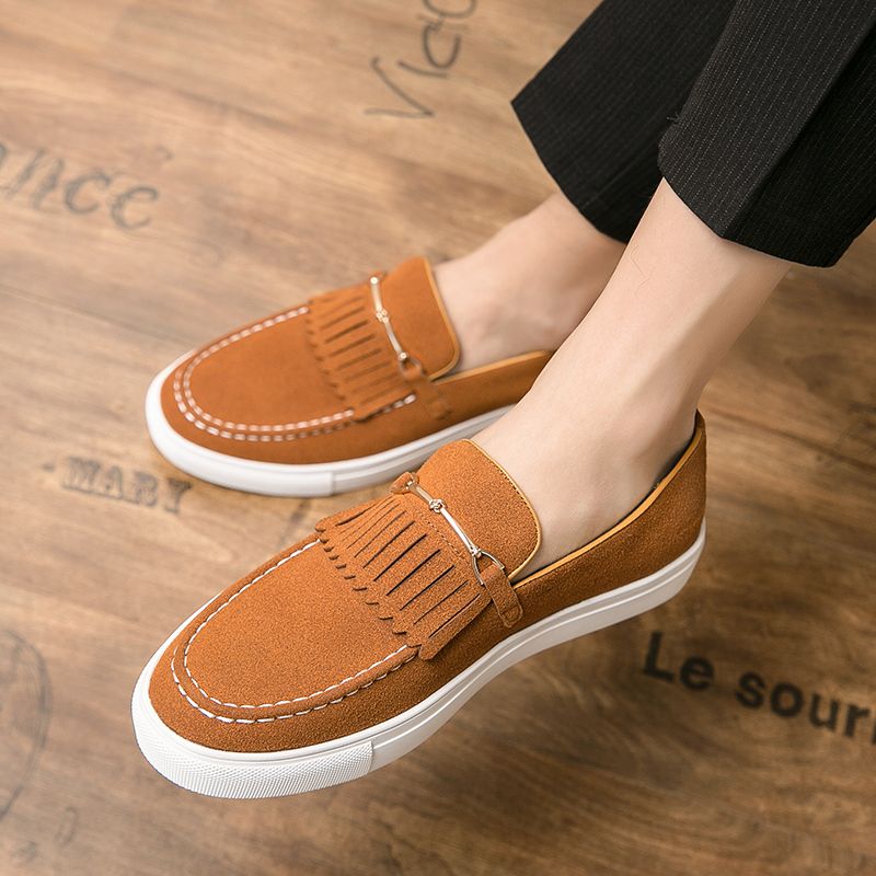 Neue Mode Echtes Leder Retro Business Herren Freizeitschuhe Schwarz Täglich Büro Loafers Ein-Schritt Fahren Party Kleid Hochzeit Herrenschuhe_voghion.com