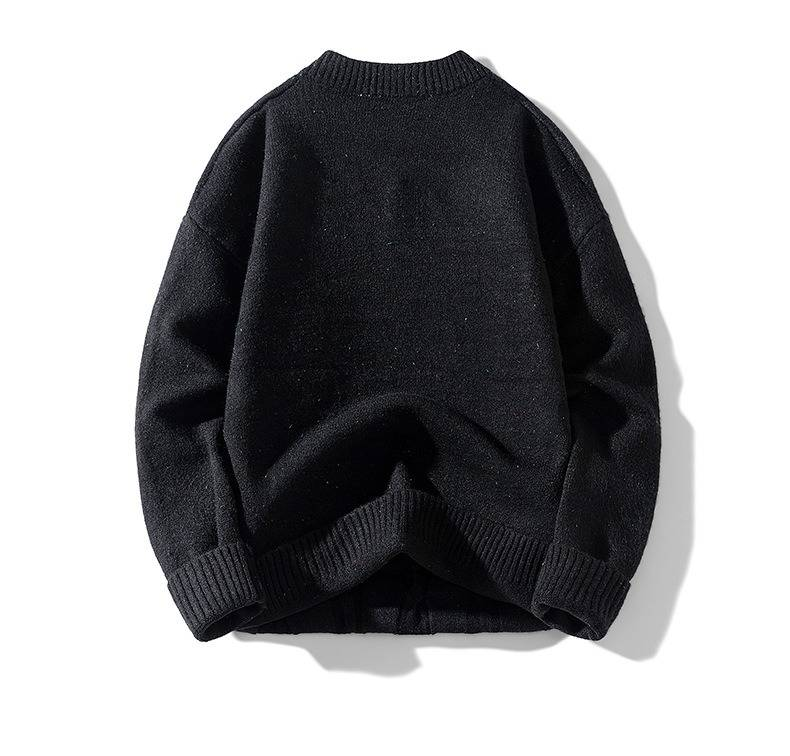 Abbigliamento da uomo Maglione invernale da uomo in maglia con scollo a V, motivo a trecce, vestibilità ampia, caldo, a maniche lunghe_voghion.com