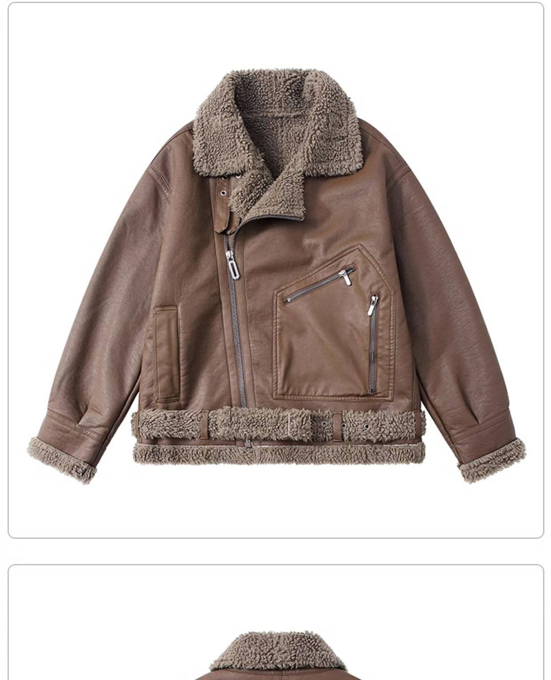 Mode-Samtreversjacke für Herren – Wintermantel mit Gürtel und Kunstpelzkragen, schmale Passform und stylisch (Schwarz/Braun, M-3XL)_voghion.com