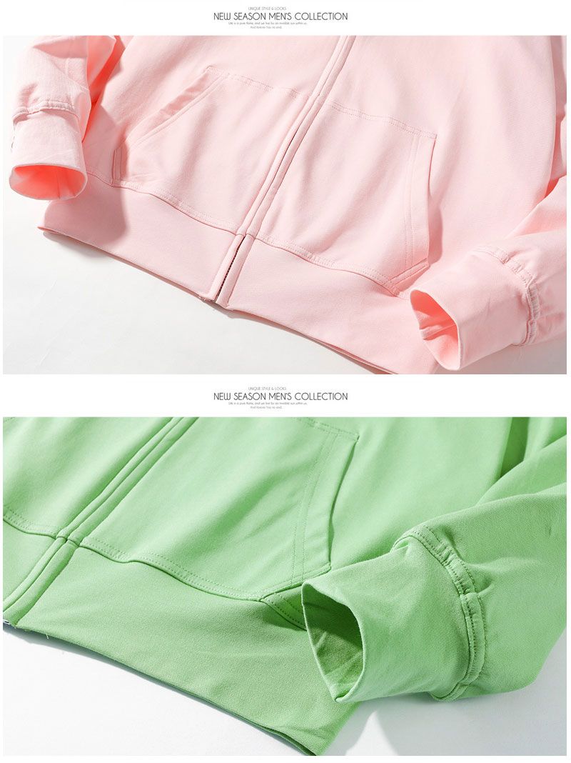 Thin Cardigan Zipper Cotton Loose-Fitting Casual Pullover_voghion.com