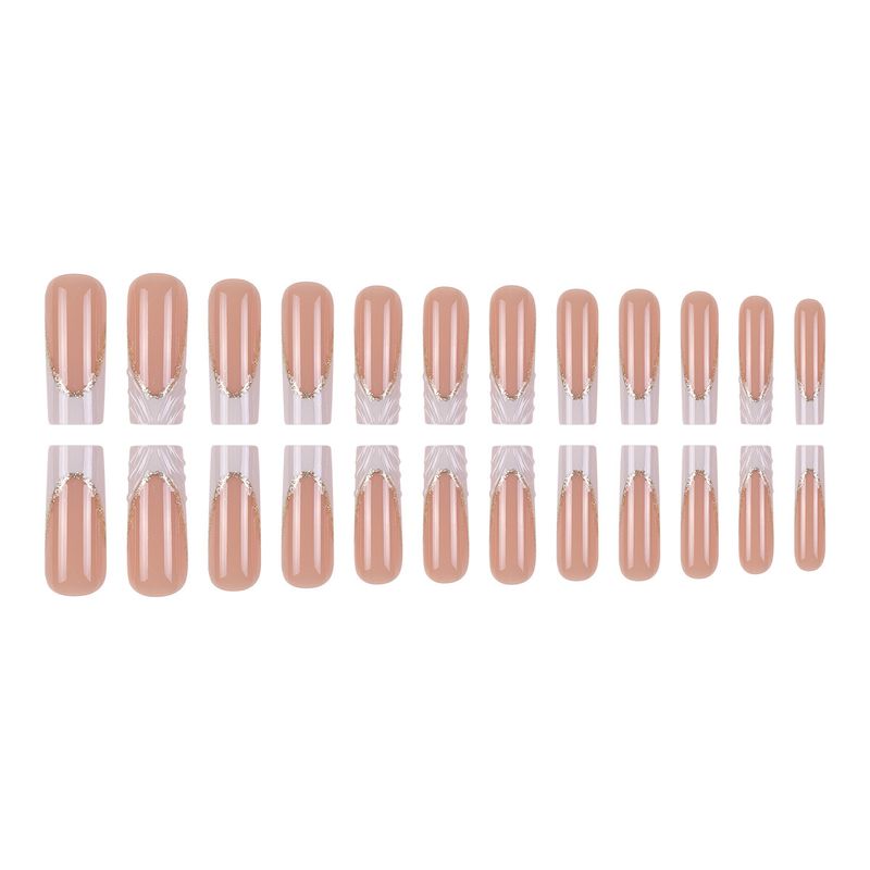 Unghie finte 3D French, unghie lunghe a stiletto con colla e linguette in gel - Unghie finte eleganti e resistenti per le donne, unghie artificiali riutilizzabili_voghion.com