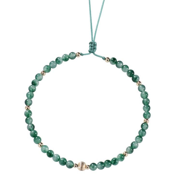 Aquatic Jade Agate 14K Gold Plated Anklet For Female Students Crystal Ankle Bracelet_voghion.com