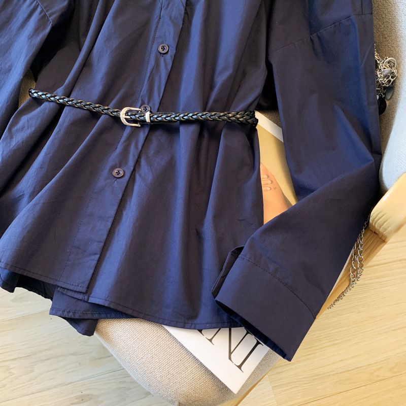 "Giacca con spalle scoperte di ispirazione francese – Top a strati a maniche lunghe da donna"_voghion.com