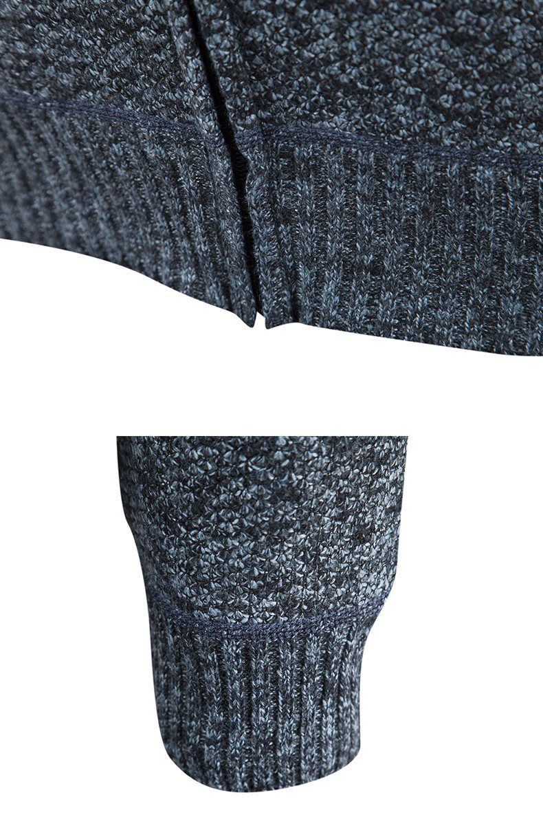 Herren-Kapuzenpulloverjacke mit Fleecefutter – Slim Fit-Pullover mit Reißverschluss und Farbblockdesign_voghion.com
