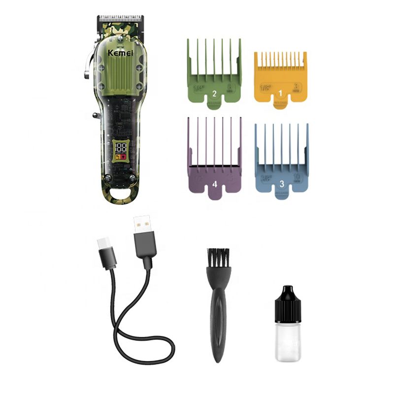 Kemei KM-1926 USB Charging Professional Electric Trimmer LCD Display Clipper Rechargeable Hair Cutting hine_voghion.com