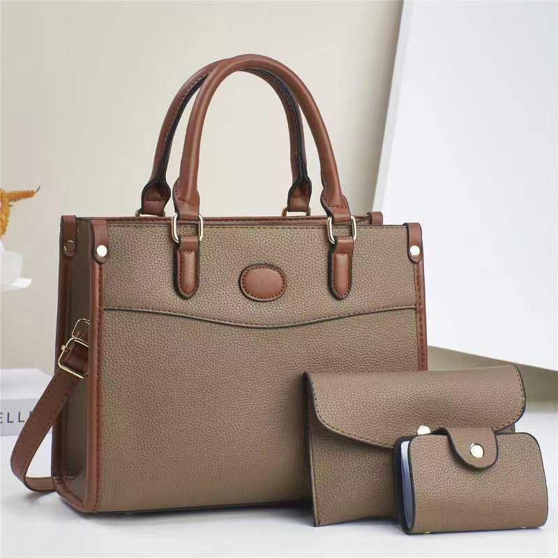 Women's Handbag Mother Bag Female Splicing Large Capacity Popular Women's Handbag Leisure Practical Commuting Three-piece Set_voghion.com