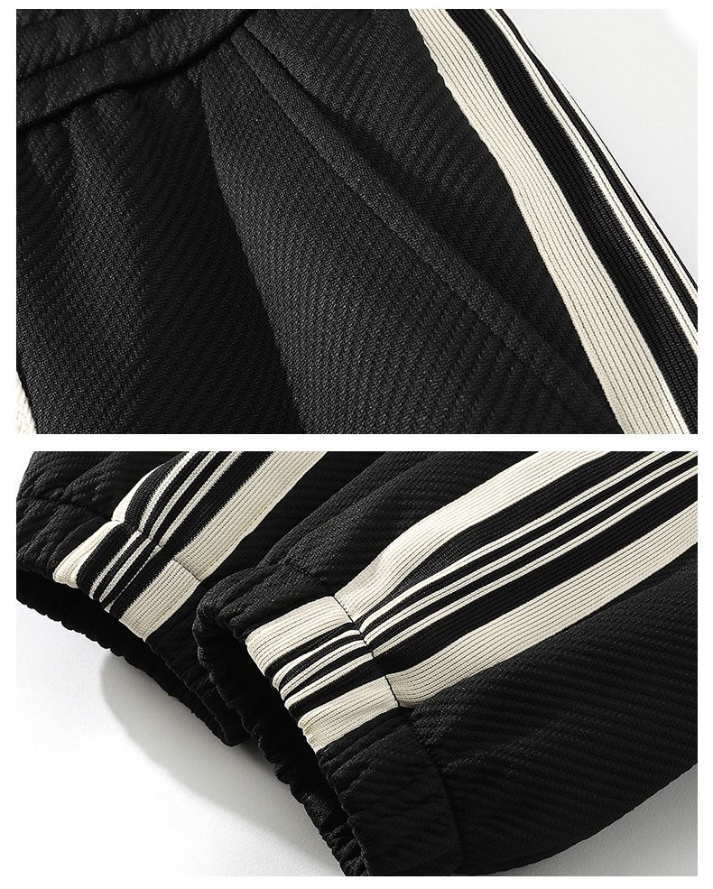 Conjunto esportivo casual masculino com capuz, jaqueta e shorts, mistura leve de poliéster para primavera/outono, roupa unissex combinando (tamanhos M-4XL)_voghion.com