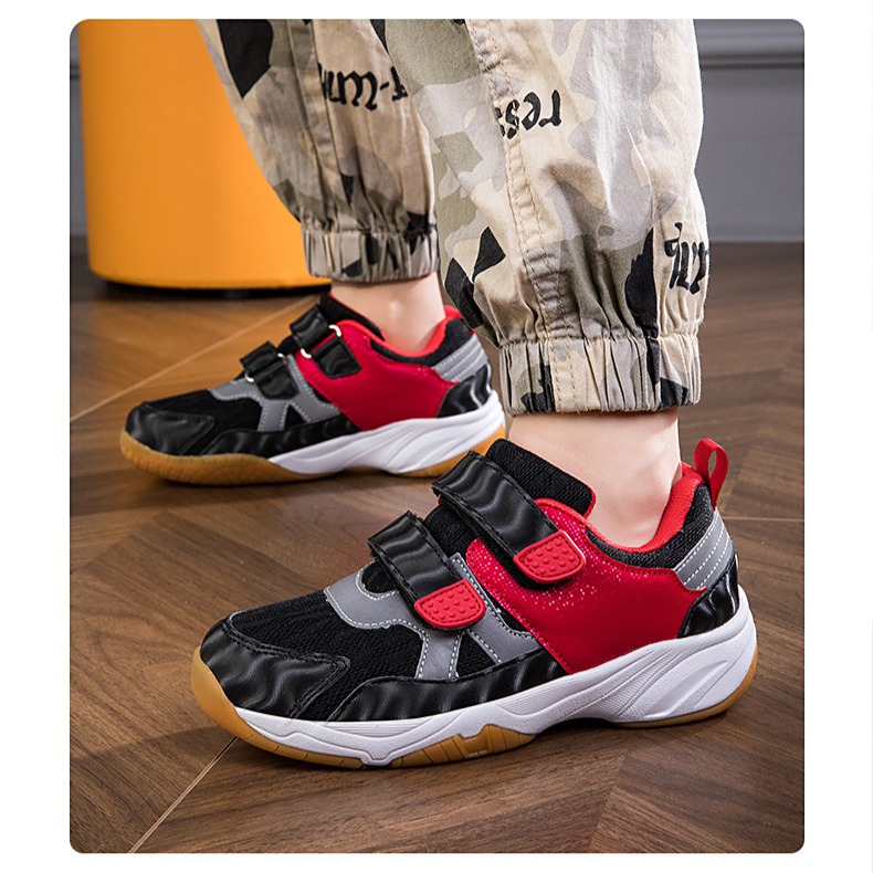 Dziecięce buty tenisowe do badmintona, rzepy, podeszwy z prawdziwego włókna węglowego_voghion.com