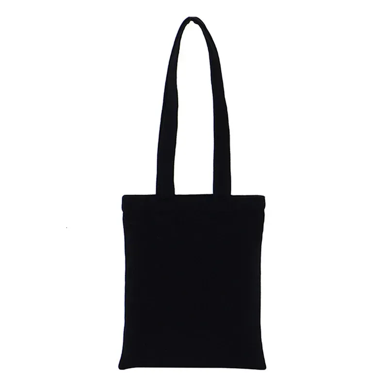 Borsa a mano in tela di grande capacità, pieghevole, ecologica, in cotone, riutilizzabile, fai da te, borsa della spesa a tracolla, beige e nera 250312_voghion.com