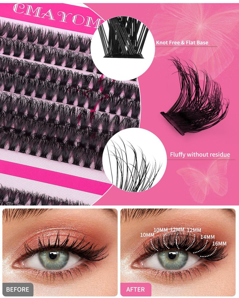 False Eyelashes False Eyelashes Set 30D40D80D100D Hot Melt Single Cluster Segmented Eyelashes False Eyelashes_voghion.com