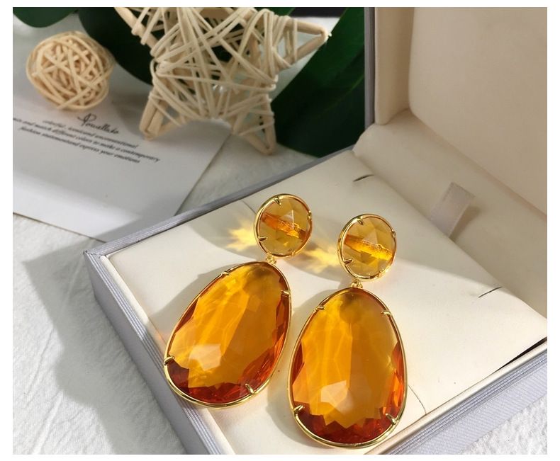 Women's Jewelry Original Emerald Green Earrings Gold And Emerald Double Layer Design Eye Catching And Versatile Online Store Purchase Selected Jewelry_voghion.com