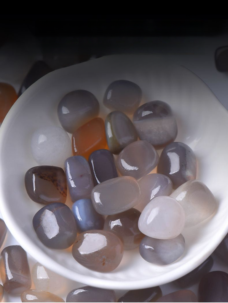 Natürlicher Ozeangrauer Achat Roher Regen Blume Sukkulente Pflanzenoberfläche Fischtank Aquascaping Stein Kiesel Chalcedon_voghion.com