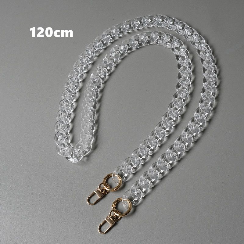 Accessori per borse da donna, decorativi, trasparenti, in resina acrilica spessa, tracolla singola, catena per telefono_voghion.com