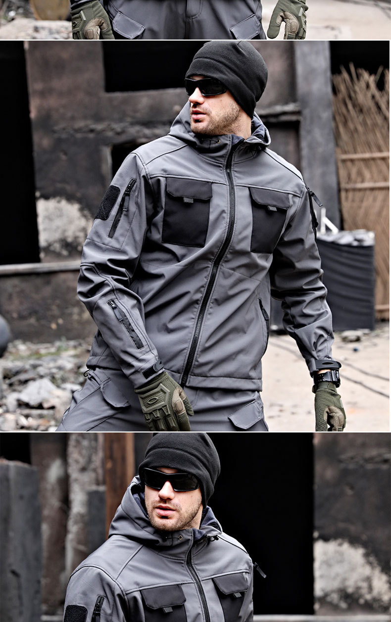 Invader Shark Skin Charging Special Forces tavaszi és őszi puhahéjú katonai rajongói szett férfi hegymászóruha_voghion.com