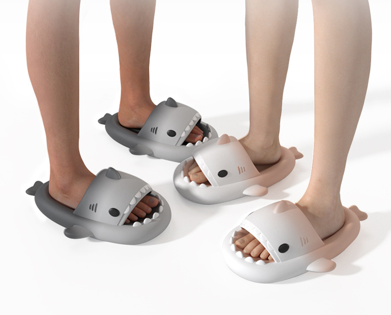 Sandales de requin dégradées transfrontalières pour hommes et femmes, pantoufles de maison EVA avec sensation de merde, semelle épaisse pour Couple, vêtements d'extérieur pour femmes_voghion.com
