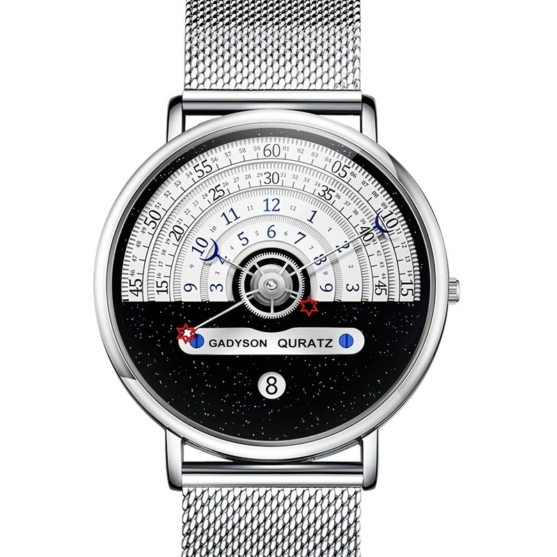 OLEVS Fashion Men's Stainless Steel Mesh Strap Quartz Wristwatch For Men,High Quality Waterproof Watch_voghion.com