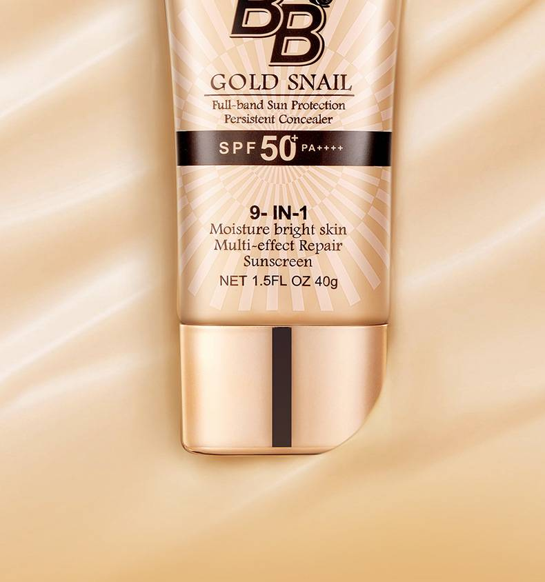 9-in-1 Gold Snail Sonnenschutzcreme-Concealer, LSF 50+, BB-Creme, feuchtigkeitsspendende, strahlende Haut, Sonnenschutz mit vollem Spektrum_voghion.com