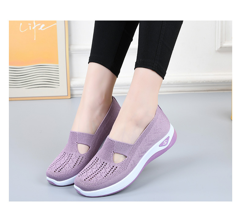 Non-slip hollow breathable lightweight and comfortable middle-aged and elderly mother shoes_voghion.com