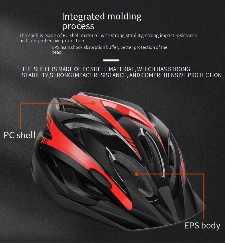 Sommer Einteiliger Mountainbike-Helm mit Krempe Erwachsener Sport-Fahrradhelm Atmungsaktiver Fahrradhelm_voghion.com