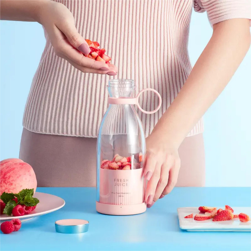 350ml Portable Electric Wireless Mini Fruit Blender Juicer - Perfect For On-the-Go! _voghion.com