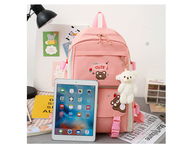 Elementary School Bag Five-piece Set Women's Lightweight Cute Bag Student Backpack Girls' Backpack_voghion.com