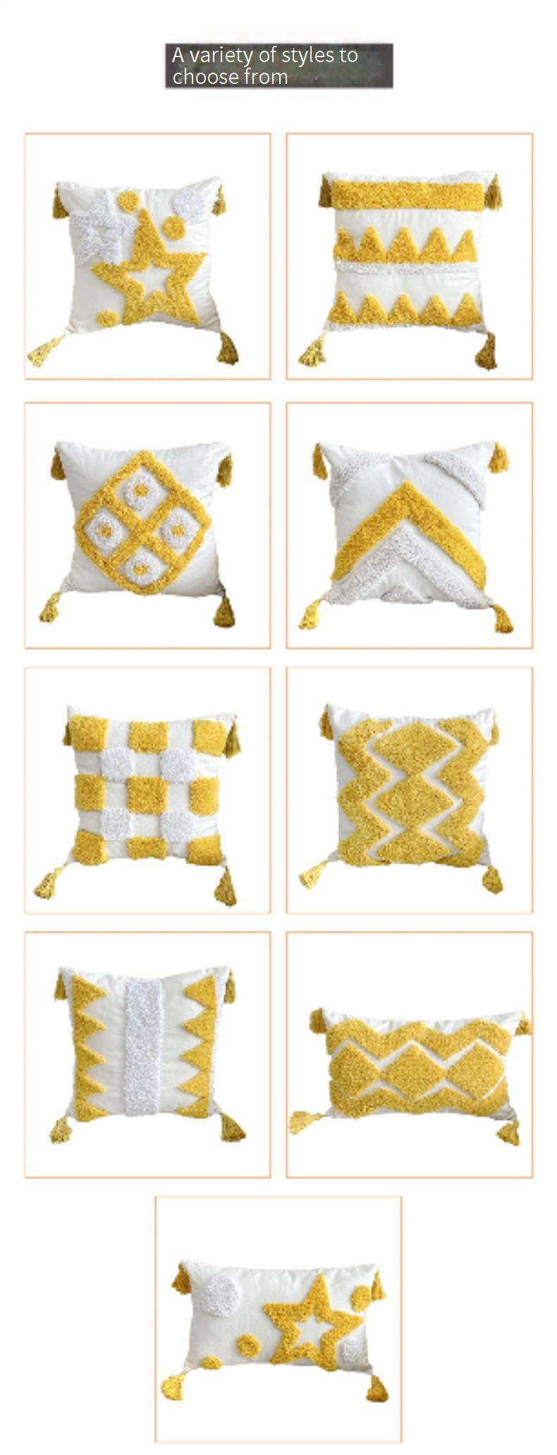 Copricuscino trapuntato nordico - Cuscino decorativo in cotone di ispirazione marocchina per divano/letto/ufficio_voghion.com