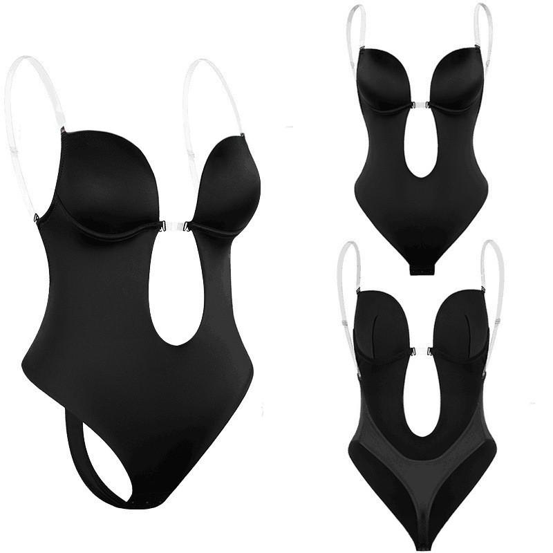 Mono moldeador de cuerpo triangular para mujer, ropa interior de una pieza con tirantes invisibles, sujetador, corsé sexy sin espalda_voghion.com