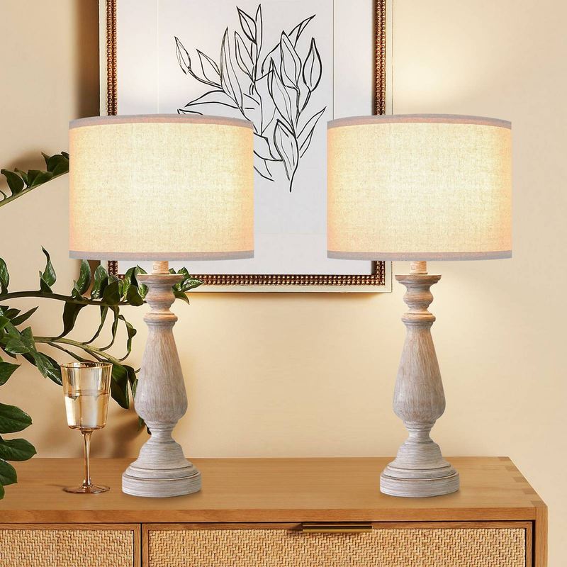 HonoDing Drum Lamp Shades Set Of 2, Beige Linen Lampshade Replacement 11" Top X 11" Bottom X 8.85" High, Easy To Aassemble_voghion.com