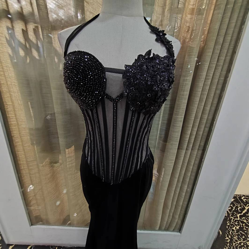 Elegant Off-the-Shoulder Beaded Corset Mermaid Evening Dress For Parties & Special Occasions_voghion.com