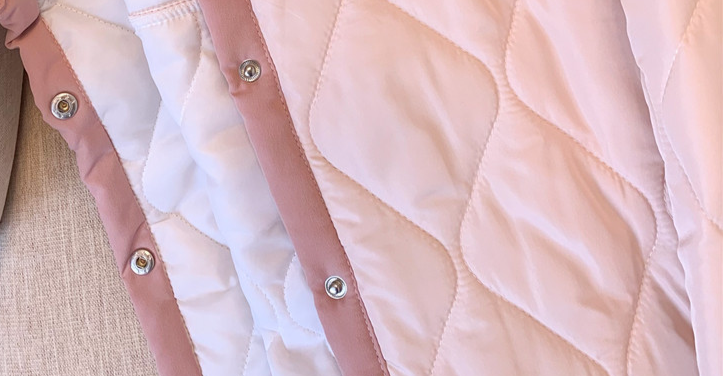 Quilted Jacket – Sweet & Youthful Puffer Coat With Faux Fur Collar, Pastel Color Blocking For Casual & Cute Winter Looks_voghion.com