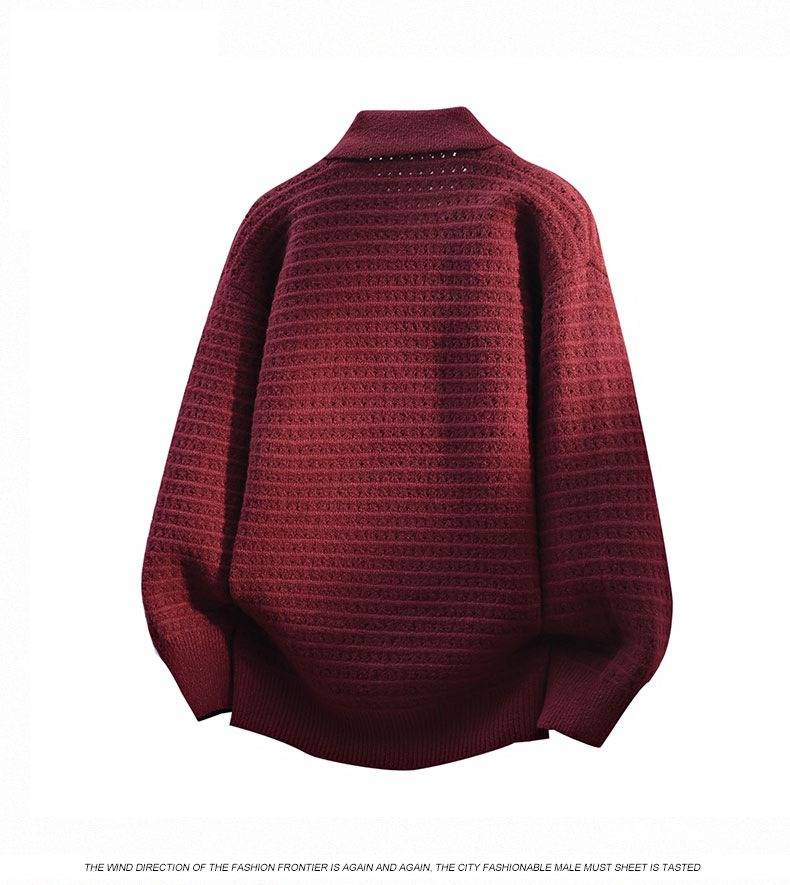 Men's Casual Knit Sweater Oversized Fit Round Neck Long Sleeve Pullover Soft Breathable For Autumn Winter_voghion.com